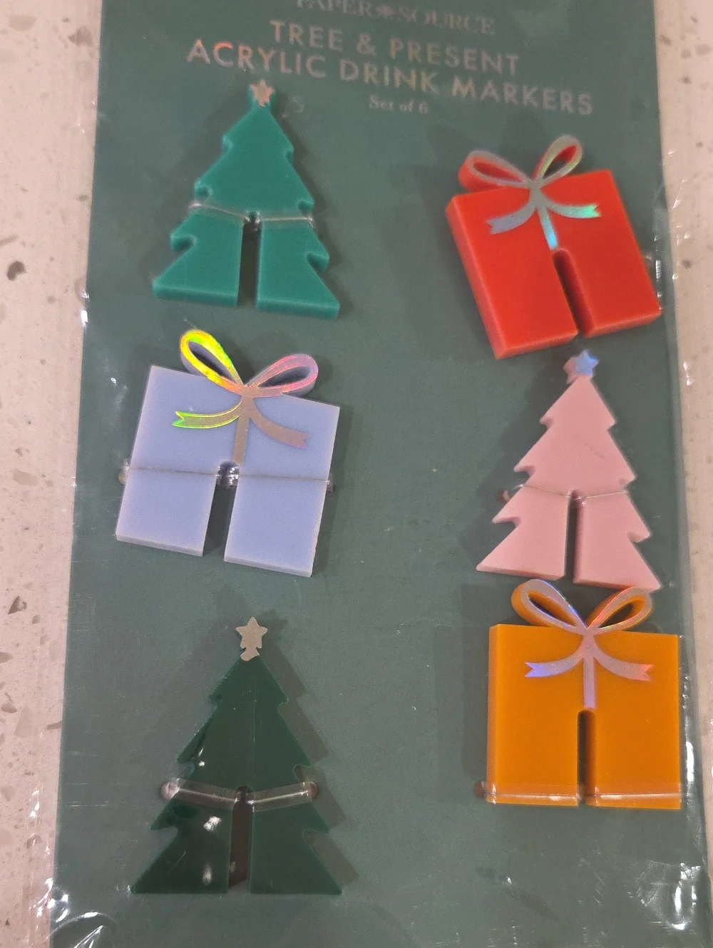 NWT The Paper Source Tree And Present Acrylic Drink Markers